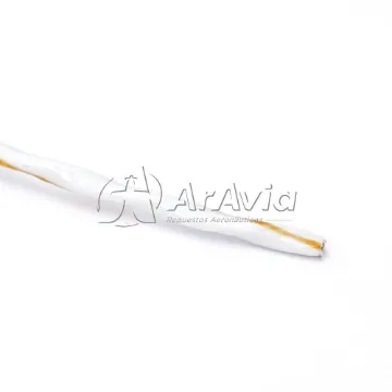 Wire and Cable Cable Mallado M27500, 2 Conductores AWG 24 Blanco