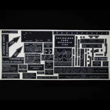 Aravia Kit Decals Interior PA25 Blanco Sobre Negro