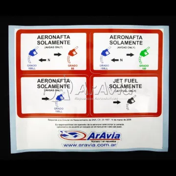 Aravia Decal Advertencia de Combustible