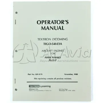 Lycoming Manual de Operador TIGO541