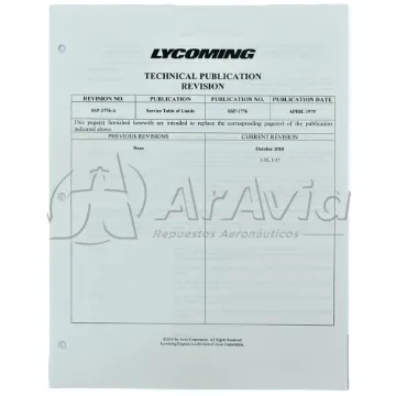 Lycoming Tabla de Límites