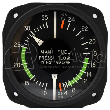 Cessna Indicador de Manifold/Flujómetro (RECORRIDO)